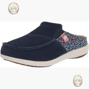 Suede Mules with Orthotic Footbed for Plantar Fasciitis Relief